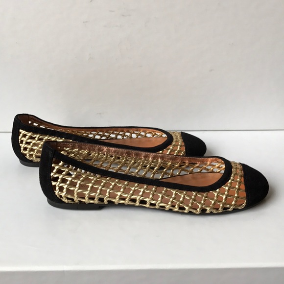Marc Jacobs cap toe ballet flats! Black gold 7 - Picture 2 of 8